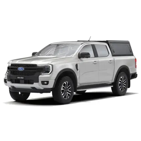 Hardtop Contour noir lisse sans fenêtre latérale Ford Ranger 2023+ double cabine Alu-Cab